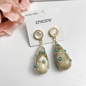 NEW Chico's Turquoise Teardrop Drop Earrings